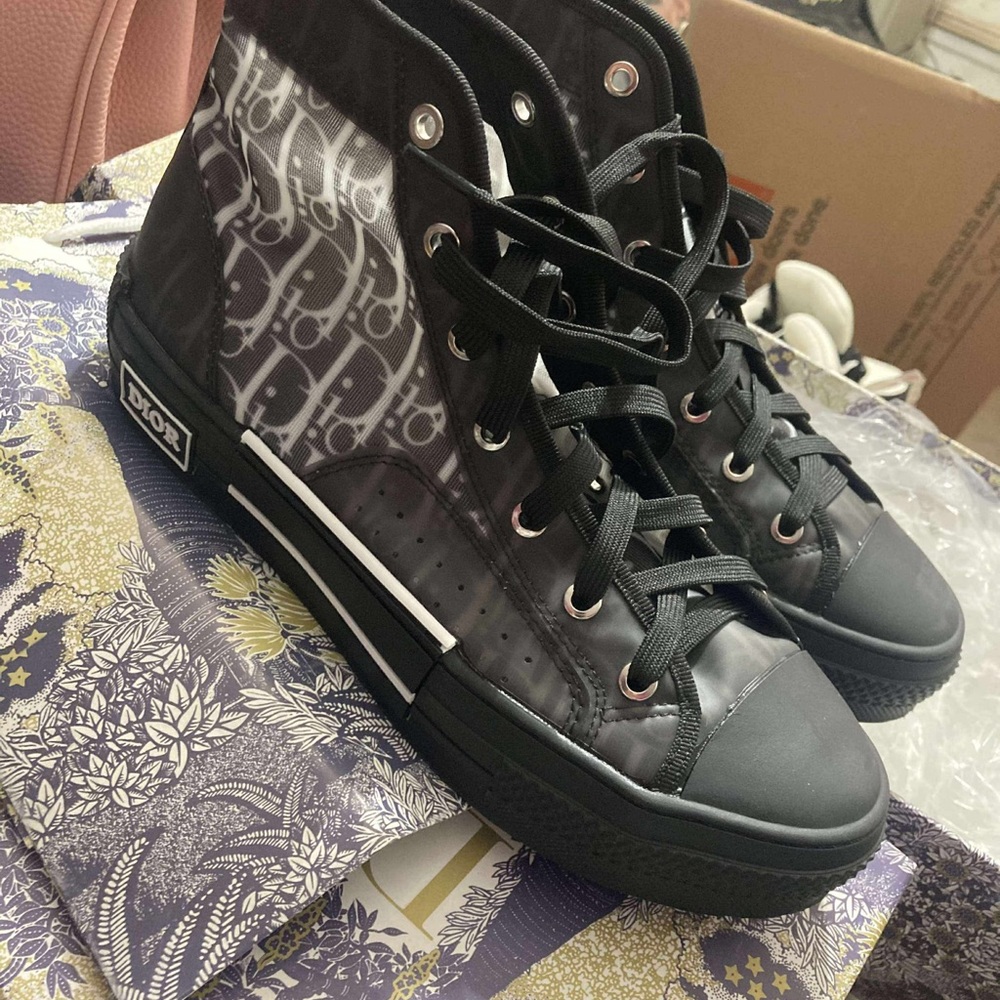 Dior Black and Gray High-Top Sneakers